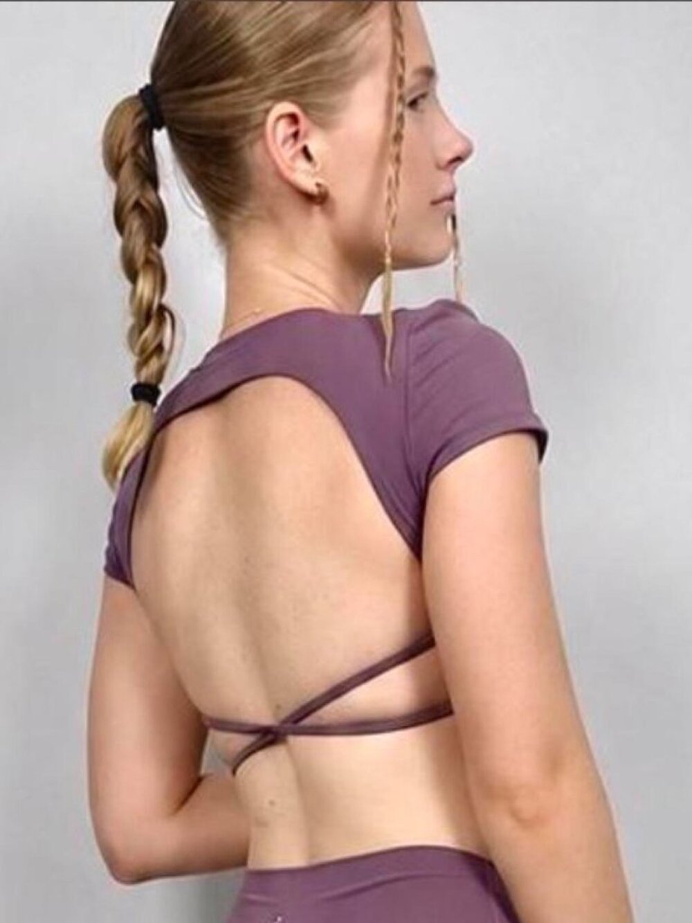 Brand New Purple Open-Back Criss-Cross Crop Top